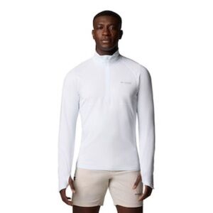 [L]Columbia white Men's Long-Sleeve Half-Zip Shirt Omni Heat Baselayer